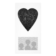 Black Heart. Patterned Heart Design. Photo Card Template