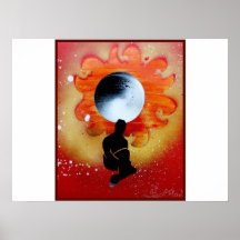 Black Hole Sun Behind Shadow Man Posters