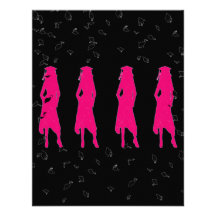 Black & Hot Pink Graduation Party Custom Announcement