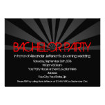 Black Hot Red Lights Bachelor Party Invitation
