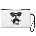 Black I Moustache You a Question Fun Wristlet