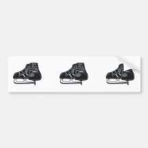 black ice hockey skates graphic bumper sticker