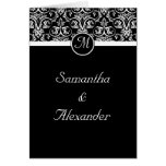 Black  Insignia Monogram Folded Wedding Invitation Cards