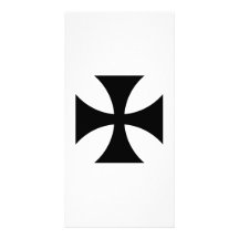Black iron cross photo card