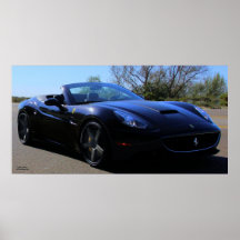 BLACK ITALIAN STALLION SPORTS CAR POSTER