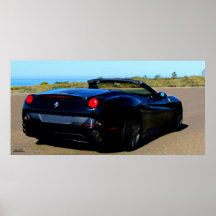 BLACK ITALIAN STALLION SPORTS CAR POSTER