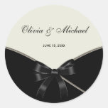 Black Ivory Cream Wedding Favour Label Stickers