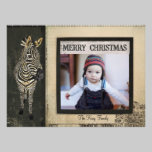 Black & Ivory Zebra Christmas Photo Card invitations
