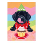 Black Lab Puppy Birthday Invitations