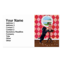 Black Lab Puppy with Cupcakes Business Card Templates
