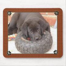 Black Labrador Puppy Mouse Pad