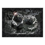 Black Lace Mask Jewelled Masquerade Ball Invitatio