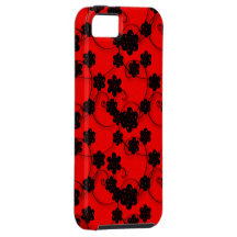 black lace red silk girly iphone 5 case