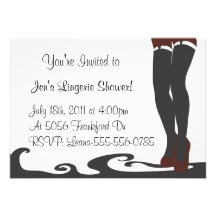 Black Lingerie Bridal Shower Invitation