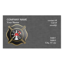 Black maltese  firefighting cross business cards