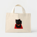 Black Maneki Neko on a Red Carpet Bags