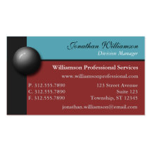 Black Marble Red and Blue Business Cards