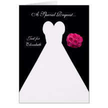 Black Matron of Honour Card -- Bridal Gown