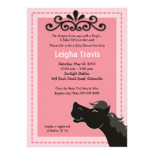 Black Morgan Horse Girl 5x7 Baby Shower Invitation