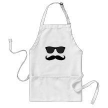 Black Moustache and Sunglasses Humour Gift Apron