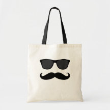 Black Moustache and Sunglasses Humour Gift Canvas Bag