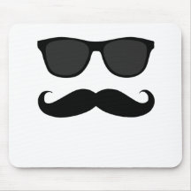 Black Moustache and Sunglasses Humour Gift Mousemats