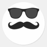 Black Moustache and Sunglasses Humour Gift Stickers