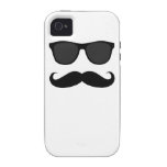 Black Moustache and Sunglasses iPhone 4 Cover