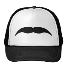 black moustache mesh hat
