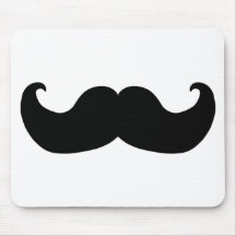 Black Moustache Mouse Pad