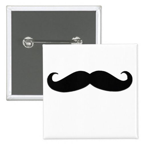 Black Moustache or Black Moustache for Fun Gifts Pinback Buttons