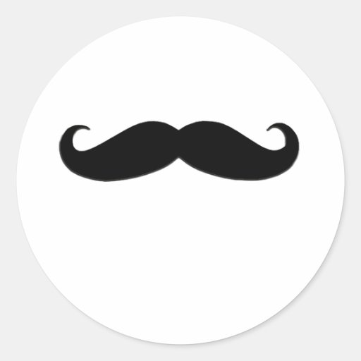 Black Moustache or Black Moustache for Fun Gifts Round Sticker