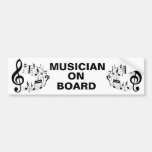 Black musical notes in oval shape bumper sticker