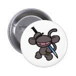 Black Ninja Claw-No Words Pinback Buttons