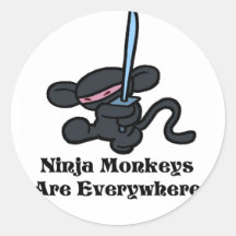 Black Ninja Kick Stickers