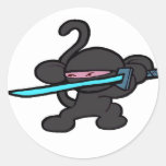Black Ninja on Guard-No Words Stickers