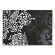 Black Nouveau Floral...notecard