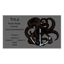 Black Octopus Over Anchor Business Card