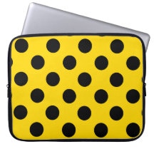 Black on Gold Polka Dot Design Computer Sleeves