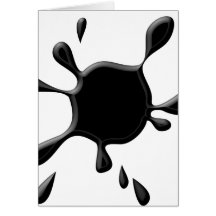 Black Paint Splodge Greeting Cards
