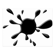 Black Paint Splodge Postcard
