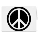 black peace sign card