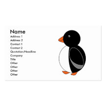 Black penguin business card templates