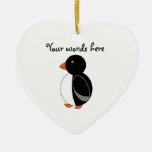 Black penguin christmas tree ornament
