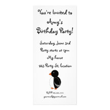 Black penguin custom invitation