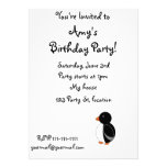 Black penguin personalized invitations
