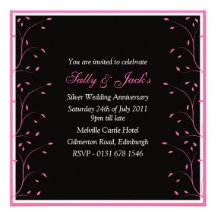 Black & Pink Anniversary Party Invitation