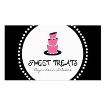 Black Pink Cupcake Cake Bakery Business Cards