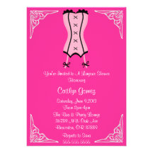 Black & Pink Lingerie Bridal  Shower Invitation
