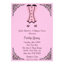 Black & Pink Lingerie Bridal  Shower Invitation